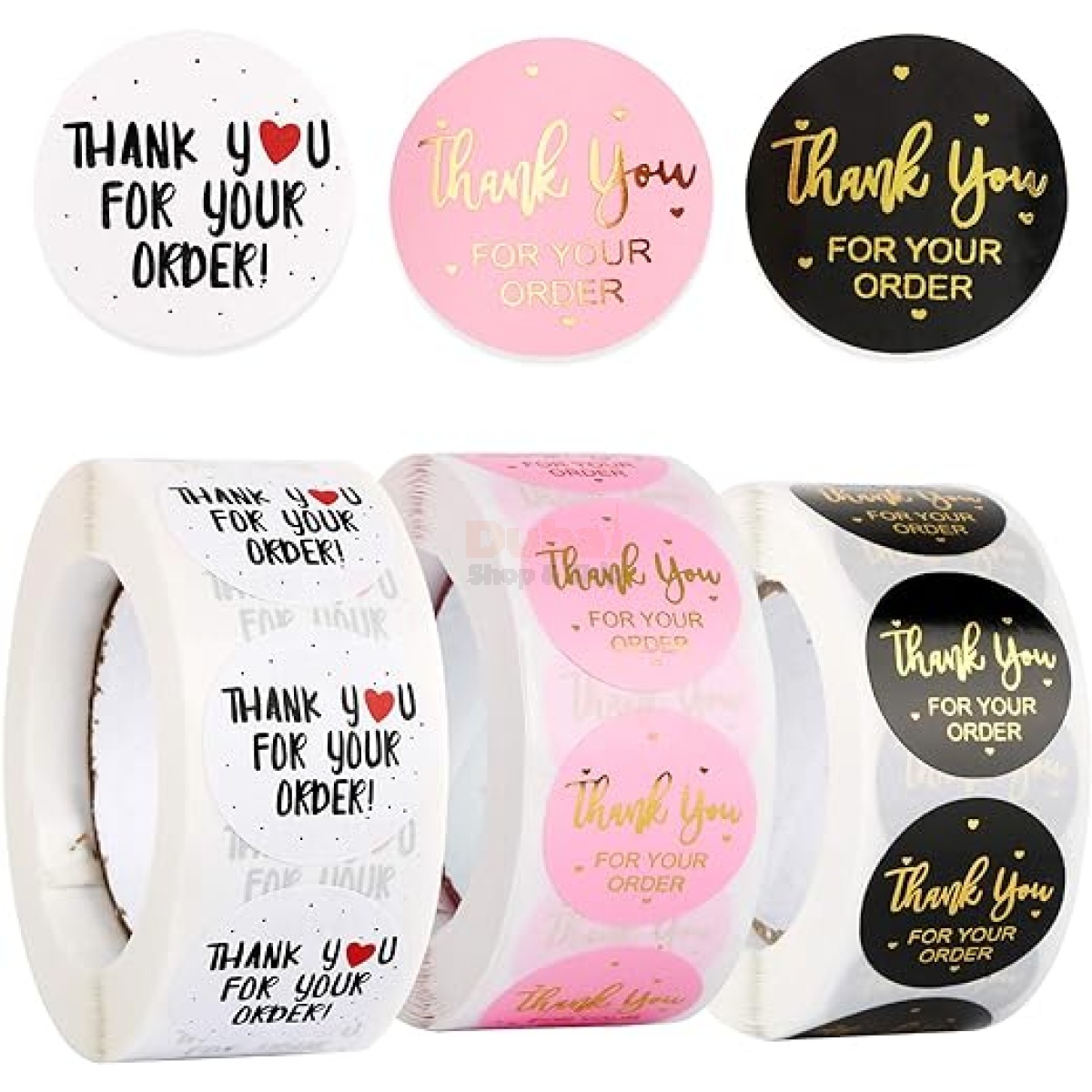 non brand 1500Pcs/3Rolls Thank You for Your Order Heart Stickers 1 Inch Round Self-Adhesive Stickers Handmade Seal Labels Decorative Stickers for Order Packaging Mailers...